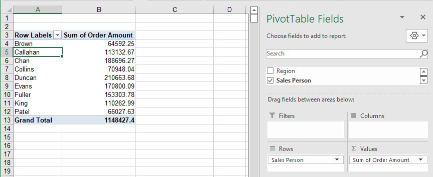 pivotfield region removed