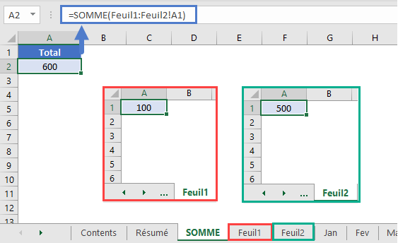 somme régulière plusieurs feuilles 02