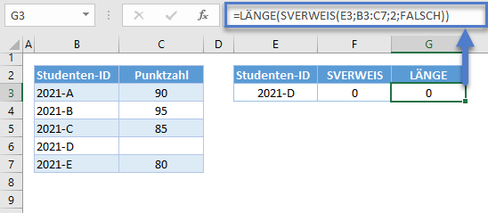 sverweis leerzeichen anstatt null zurueckgeben laenge funktion