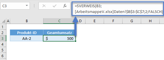 sverweis zwischen arbeitsblaettern andere mappe offen