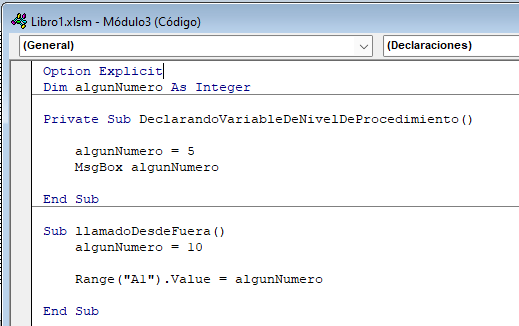 variable nivel modulo