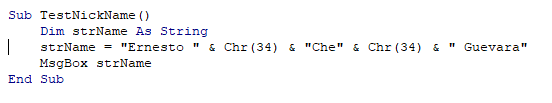 vba chr nickname example