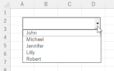 vba combobox populate コンボボックス