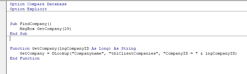 Access VBA DLookup Automate Excel