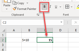 vba evaluate bold