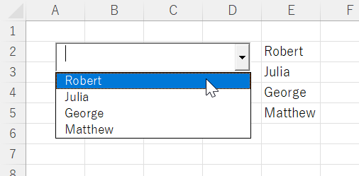 vba populated combobox コンボボックス