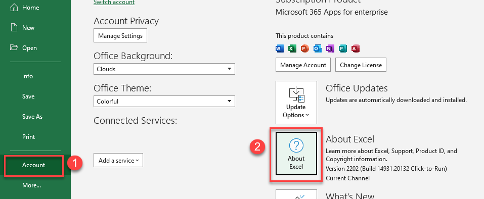 vba procedure account