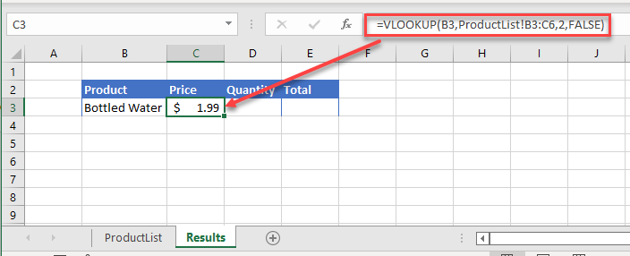 vlookup code formula