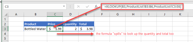 vlookup xlookup spill