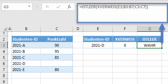 xverweis leerzeichen anstatt null zurueckgeben istleer details