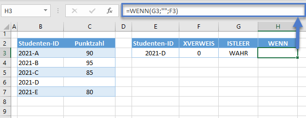 xverweis leerzeichen anstatt null zurueckgeben istleer wenn details