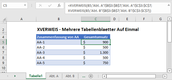 xverweis mehrere tabellenblaetter hauptfunktion