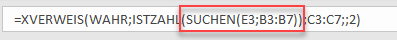 xverweis text suchen funktion details