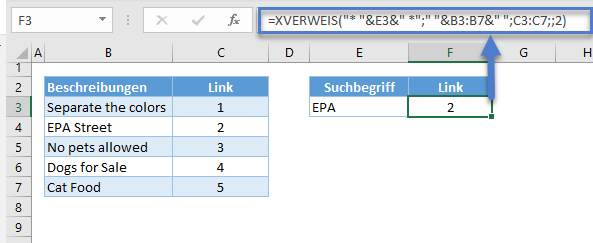 xverweis textsuche exakter teiltreffer