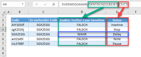 xverweis textsuche identisch wahr