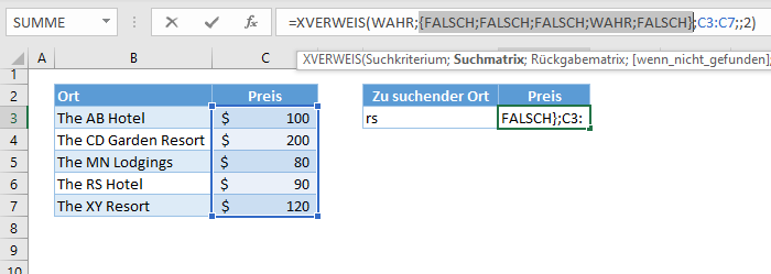 xverweis textsuche istzahl ergebnis formel