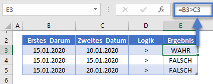 zwei daten vergleichen groesser als