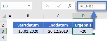 zwei daten vergleichen tag differenz