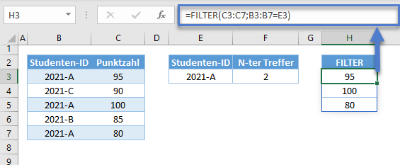 Alternativen sverweis filter