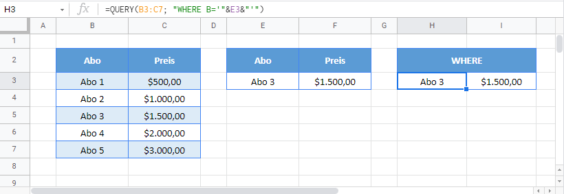 Alternativen-sverweis-google sheets query funktion where klausel