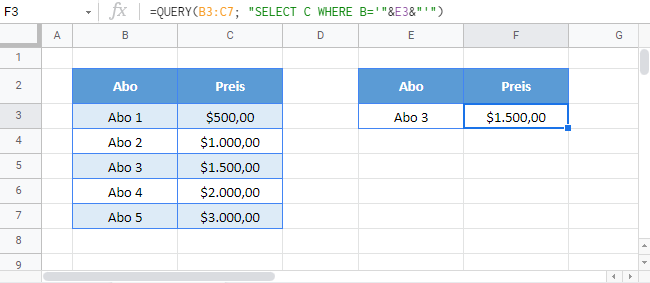 Alternativen sverweis google sheets query funktion