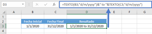 Concatenar dos fechas