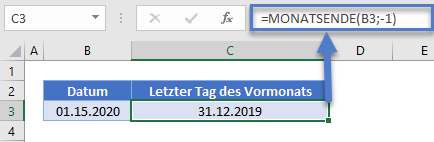 Dienstmonate runden letzter tag vormonat