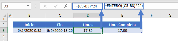 Diferencia de tiempo horas