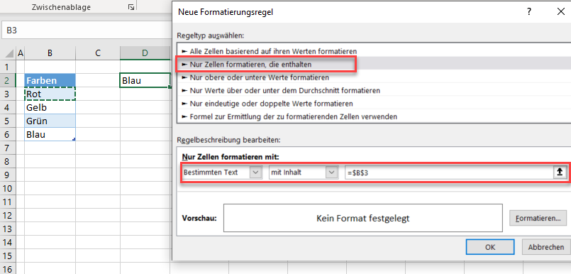 Dropdown BF neue Regel