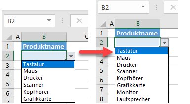 Dropdoown Liste aktualisieren