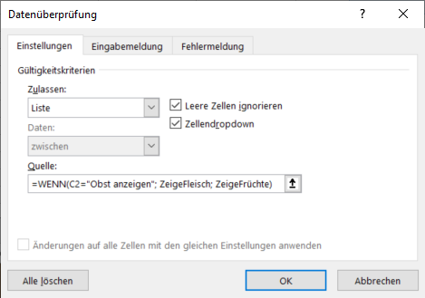 Dropdown Liste wenn Funktion 02