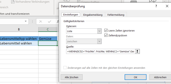 Dropdown Liste wenn Funktion 05