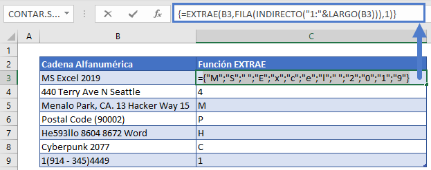 Eliminar números función extrae evaluado