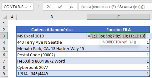 Eliminar números función fila evaluado