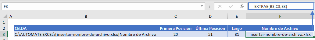 Formula final insertar nombre archivo
