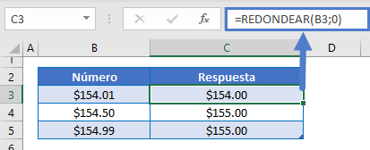Función redondear
