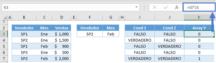 Función sumaproducto desglose paso3