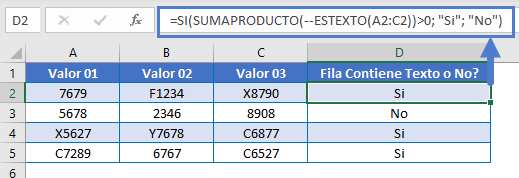 Funciones si sumaproducto estexto