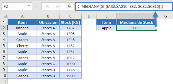 Mediana excel 2019 o anteriores