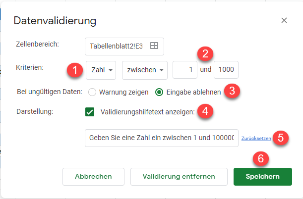 Meldung google sheets 2a