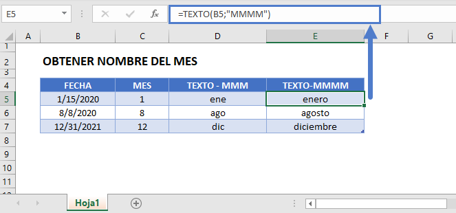 Como Sacar El Mes En Excel De Una Fecha Printable Templates Free