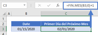 Primer día del próximo mes