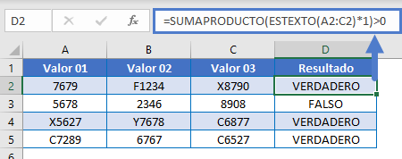 Rango contiene texto sumaproducto alternativo