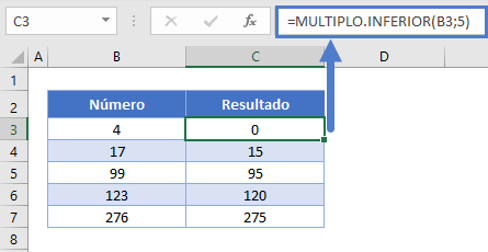 Redondear abajo 5 más cerca