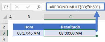 Redondear el tiempo redond mult 60min