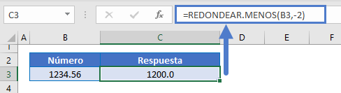 Redondear menos al 100