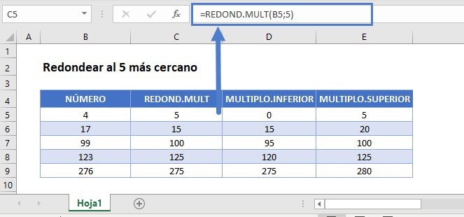 Redondear multiplo 5