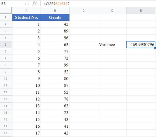 VAR.P vs VAR.S 006 GSheet