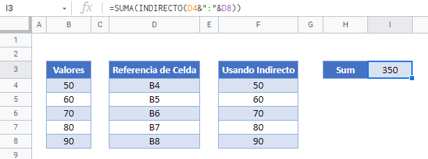 Valor de celda como ref gsheets