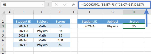 Xlookup multiple criteria boolean expresion